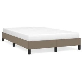 Taupe gray fabric bed frame 120x190 cm by , Beds and slatted bases - Ref: Foro24-379486, Price: 94,69 €, Discount: %