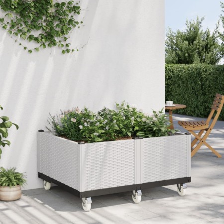 Pflanzgefäß aus weißem PP mit Rädern 100x80x54 cm von , Töpfe und Pflanzgefäße - Ref: Foro24-367992, Preis: 172,52 €, Rabatt: %