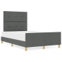 Estructura de cama con cabecera Gris oscuro 120 x 190 cm tela