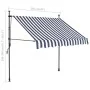 Retractable manual awning with blue and white LED lights, 150 cm. by vidaXL, Awnings - Ref: Foro24-145842, Price: 70,30 €, Di...