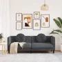 Dark gray velvet 3-seater sofa with cushions by , Sofas - Ref: Foro24-372643, Price: 277,01 €, Discount: %