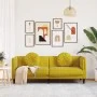 Yellow velvet 3-seater sofa with cushions by , Sofas - Ref: Foro24-372648, Price: 248,13 €, Discount: %