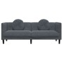 Dark gray velvet 3-seater sofa with cushions by , Sofas - Ref: Foro24-372643, Price: 281,65 €, Discount: %