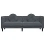 Dark gray velvet 3-seater sofa with cushions by , Sofas - Ref: Foro24-372643, Price: 277,01 €, Discount: %