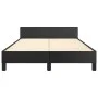 Bed frame with headboard black synthetic leather 120x190 cm by , Beds and slatted bases - Ref: Foro24-379541, Price: 103,94 €...
