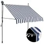 Manual retractable awning with blue and white LED 200 cm by vidaXL, Awnings - Ref: Foro24-145843, Price: 89,60 €, Discount: %