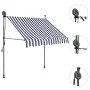 Manual retractable awning with blue and white LED 200 cm by vidaXL, Awnings - Ref: Foro24-145843, Price: 89,60 €, Discount: %