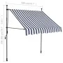 Manual retractable awning with blue and white LED 200 cm by vidaXL, Awnings - Ref: Foro24-145843, Price: 89,60 €, Discount: %
