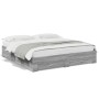 Cama con cajones madera ingeniería gris Sonoma 200x200 cm de , Camas y somieres - Ref: Foro24-3280361, Precio: 207,09 €, Desc...