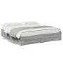 Sonoma gray engineered wood bed with drawers 200x200 cm by , Beds and slatted bases - Ref: Foro24-3280361, Price: 215,85 €, D...