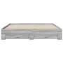 Sonoma gray engineered wood bed with drawers 200x200 cm by , Beds and slatted bases - Ref: Foro24-3280361, Price: 215,85 €, D...