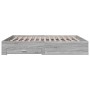 Cama con cajones madera ingeniería gris Sonoma 200x200 cm de , Camas y somieres - Ref: Foro24-3280361, Precio: 213,40 €
