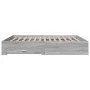 Sonoma gray engineered wood bed with drawers 200x200 cm by , Beds and slatted bases - Ref: Foro24-3280361, Price: 215,85 €, D...