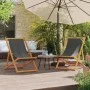Klappbare Strandkörbe 2 Einheiten aus grauem Stoff von , Gartenstühle - Ref: Foro24-3214493, Preis: 102,77 €, Rabatt: %
