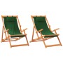 Klappbare Strandkörbe 2 Einheiten aus grünem Stoff von , Gartenstühle - Ref: Foro24-3214485, Preis: 147,63 €, Rabatt: %