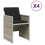Garden armchairs with cushions 4 pcs light gray synthetic rattan by , Garden chairs - Ref: Foro24-4007440, Price: 217,92 €, D...