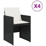 Garden chairs with cushions 4 units black synthetic rattan by , Garden chairs - Ref: Foro24-4007435, Price: 174,13 €, Discoun...