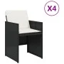 Sillas de jardín con cojines 4 unidades ratán sintético negro de , Sillas de jardín - Ref: Foro24-4007435, Precio: 192,78 €, ...