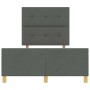 Estructura de cama con cabecera Gris oscuro 120 x 190 cm tela