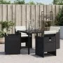 Sillas de jardín con cojines 4 unidades ratán sintético negro de , Sillas de jardín - Ref: Foro24-4007435, Precio: 192,78 €, ...