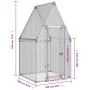 Chicken cage silver galvanized steel 100x100x190 cm by , Cages and habitats for small animals - Ref: Foro24-172549, Price: 85...
