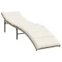 Lounger with beige synthetic rattan cushion 55x199x50 cm by , Loungers - Ref: Foro24-368248, Price: 130,34 €, Discount: %