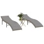 Sun loungers with table 2 units beige synthetic rattan by , Loungers - Ref: Foro24-368255, Price: 158,04 €, Discount: %