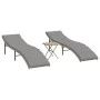 Sun loungers with table 2 units beige synthetic rattan by , Loungers - Ref: Foro24-368255, Price: 247,07 €, Discount: %