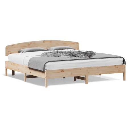Estructura de cama con cabecero madera maciza pino 180x200 cm de , Camas y somieres - Ref: Foro24-3207197, Precio: 174,40 €, ...