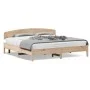 Bed frame with solid pine wood headboard 180x200 cm by , Beds and slatted bases - Ref: Foro24-3207197, Price: 172,32 €, Disco...