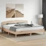 Bed frame with solid pine wood headboard 180x200 cm by , Beds and slatted bases - Ref: Foro24-3207197, Price: 172,32 €, Disco...