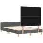 Estructura de cama con cabecera Gris oscuro 120 x 190 cm tela