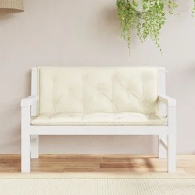 Garden bench cushions 2 pcs cream white 120x50x7 cm by , Cushions for chairs and sofas - Ref: Foro24-361680, Price: 39,35 €, ...
