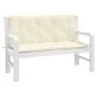 Garden bench cushions 2 pcs cream white 120x50x7 cm by , Cushions for chairs and sofas - Ref: Foro24-361680, Price: 39,71 €, ...