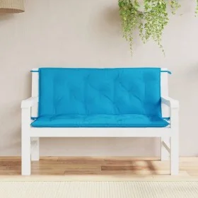 Cojines de banco de jardín 2 uds azul claro 120x50x7 cm de , Cojines para sillas y sofás - Ref: Foro24-361682, Precio: 37,22 ...