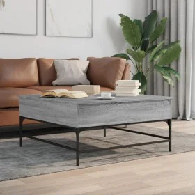 Sonoma gray metal engineered wood coffee table 95x95x45 cm by , Coffee table - Ref: Foro24-3217067, Price: 113,49 €, Discount: %