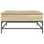 Mesa de centro madera ingeniería metal roble Sonoma 95x95x45 cm de , Mesas de centro - Ref: Foro24-3217065, Precio: 110,34 €,...