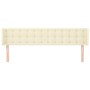 Cabecero de cuero sintético color crema 163x16x78/88 cm