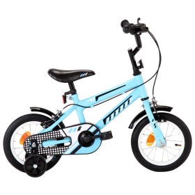 Bicicleta para niños 12 pulgadas negro y azul