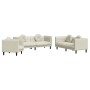 Cream velvet 3-piece sofa set with cushions by , Sofas - Ref: Foro24-3209254, Price: 725,85 €, Discount: %
