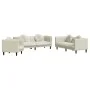 Dreiteilige Sofagarnitur aus cremefarbenem Samt mit Kissen von , Sofas - Ref: Foro24-3209254, Preis: 715,10 €, Rabatt: %