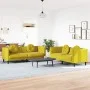 Juego de sofás con cojines 2 piezas terciopelo amarillo de , Sofás - Ref: Foro24-3209263, Precio: 493,41 €, Descuento: %
