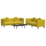 Yellow velvet 2-piece sofa set with cushions by , Sofas - Ref: Foro24-3209263, Price: 493,45 €, Discount: %