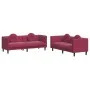 Sofa set with cushions 2 pieces red velvet by , Sofas - Ref: Foro24-3209261, Price: 522,16 €, Discount: %