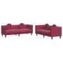 Sofagarnitur mit Kissen 2-teilig aus rotem Samt von , Sofas - Ref: Foro24-3209261, Preis: 527,72 €, Rabatt: %