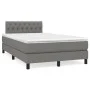 Cama box spring con colchón y LED tela marrón oscuro 120x190 cm de , Camas y somieres - Ref: Foro24-3270061, Precio: 452,27 €...