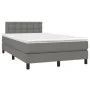 Box spring bed with mattress and LED dark brown fabric 120x190 cm by , Beds and slatted bases - Ref: Foro24-3270068, Price: 4...