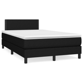 Cama box spring con colchón tela negro 120x190 cm