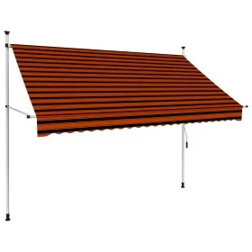 Retractable manual awning in orange and brown, 250 cm. by vidaXL, Awnings - Ref: Foro24-145837, Price: 91,26 €, Discount: %