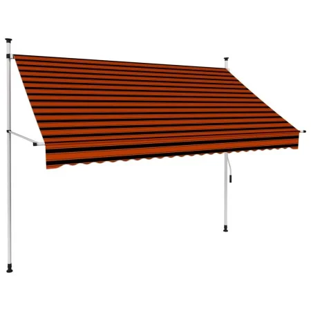 Retractable manual awning in orange and brown, 250 cm. by vidaXL, Awnings - Ref: Foro24-145837, Price: 91,26 €, Discount: %